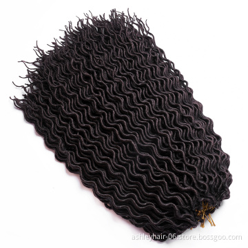 18 Inch 100% Synthetic Hair Extensions Goddess Wavy Curly Faux Crochet Locs